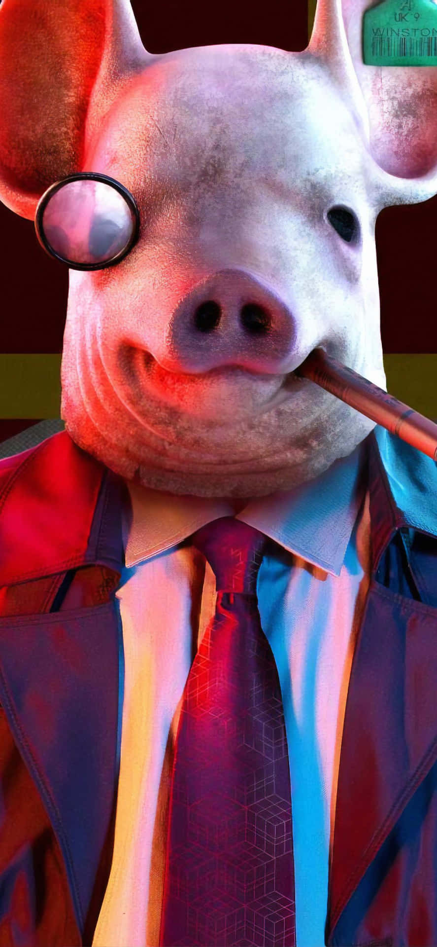 Pig Character From Watch Dog iPhone Wallpaper
