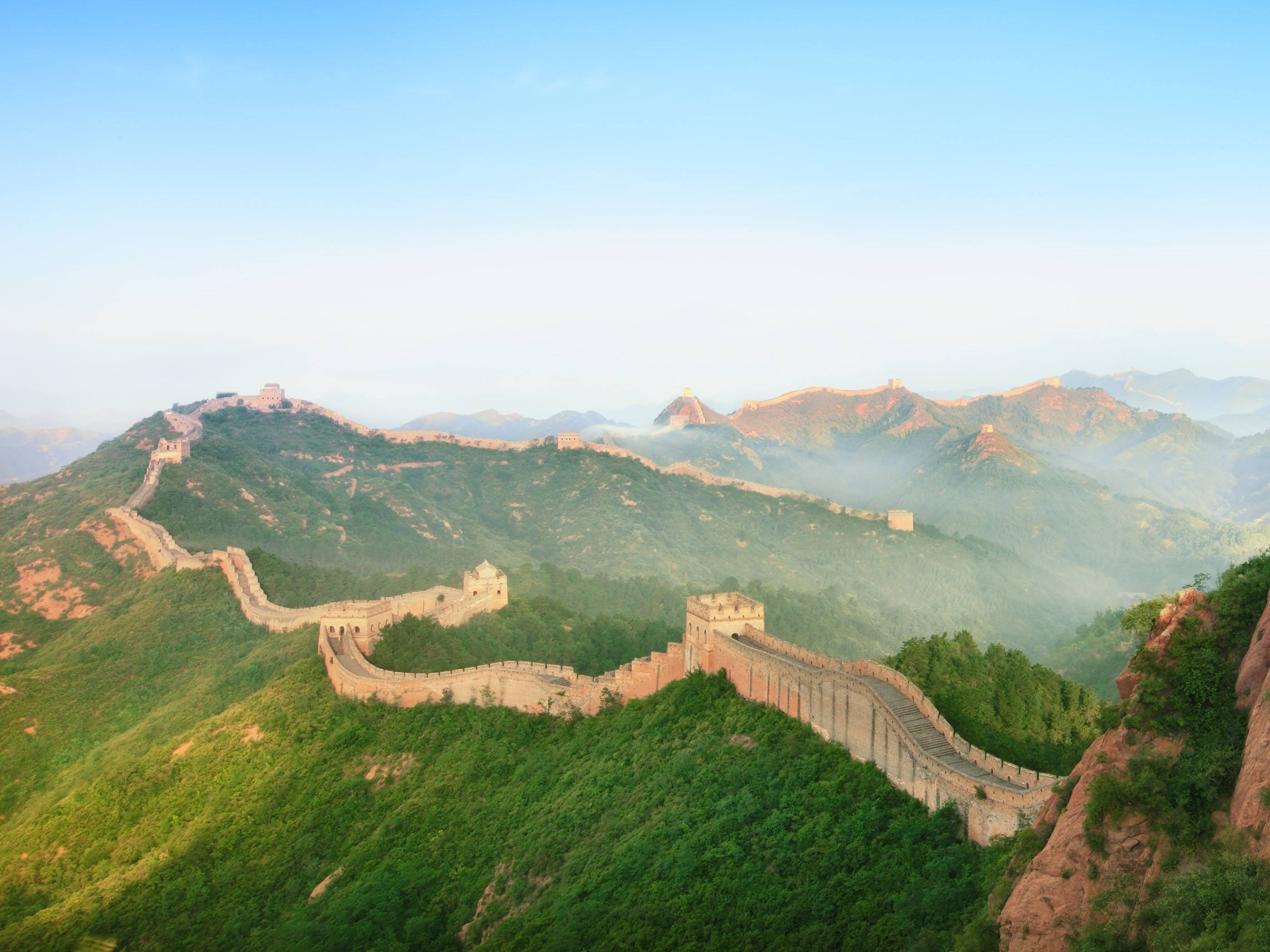 Great Wall Of China Panoram HD Wallpaper Background Image