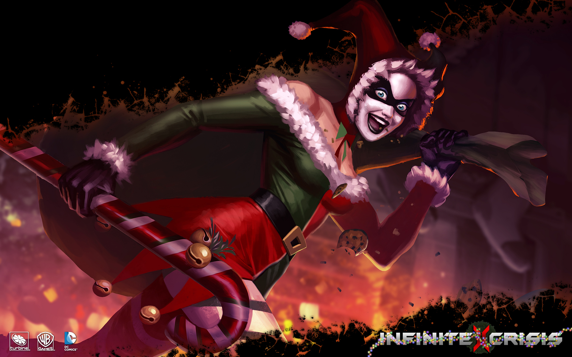 Wallpaper Infinite Crisis Harley Quinn Christmas Costume
