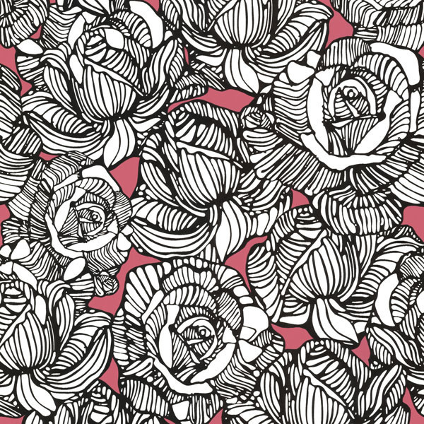Calista Pink Modern Rose Wallpaper Contemporary By