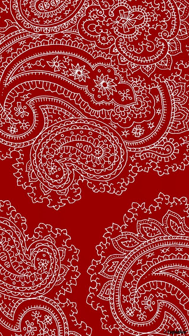Red Bandanna With Image Cuptakes Wallpaper Paisley