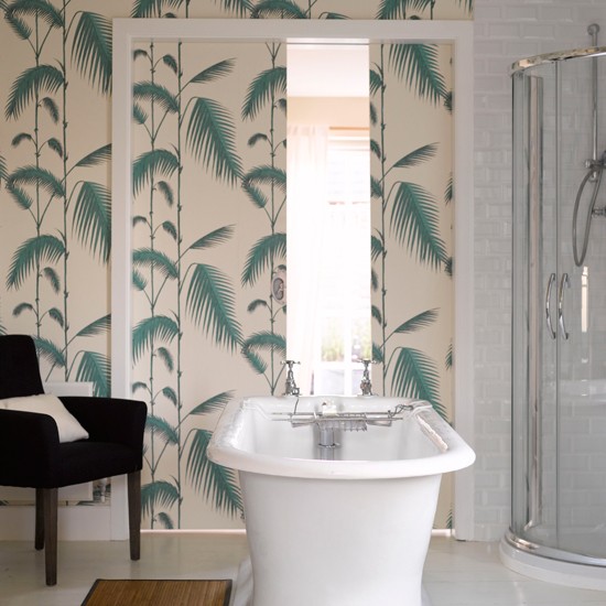 Tranquil Fern Print Wallpaper Bathroom Housetohome Co
