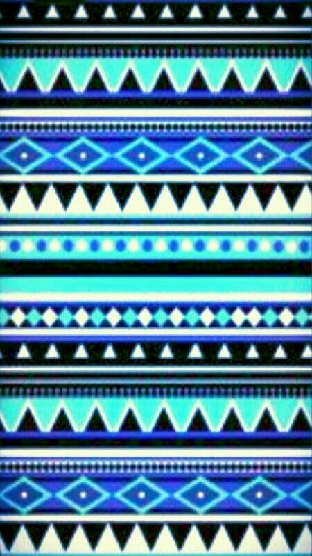 Blue Black Shades Tribal Pattern Wallpaper