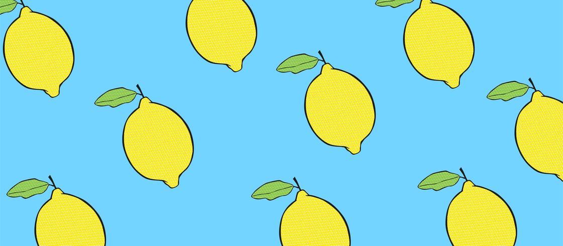 Lemons On Blue Background Vectors Clipart