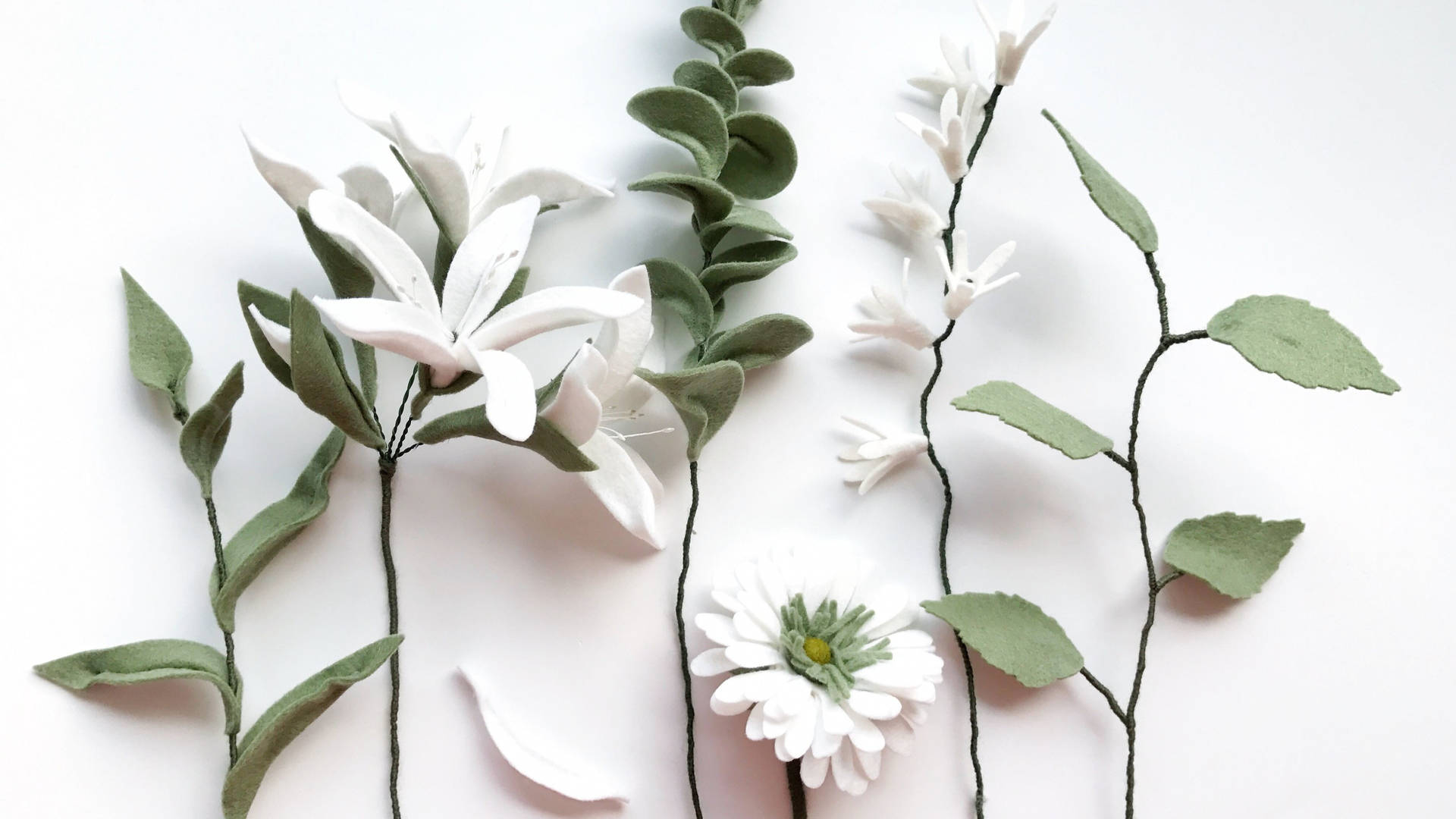 A Minimalist Flower Adds Pop Of Color To Your Computer Setup Wallpaper