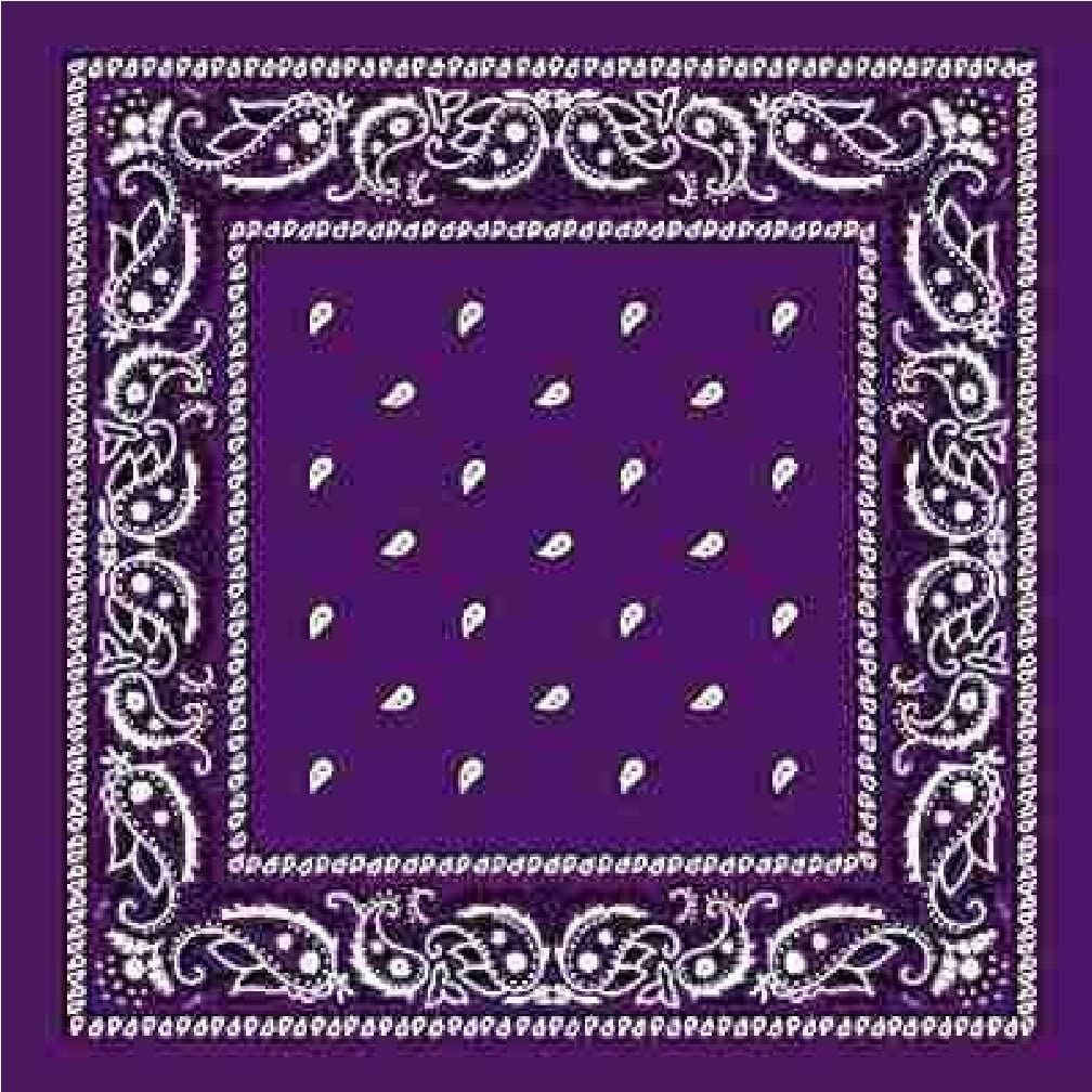 Deep Purple Bandana With Square Paisley Pattern Amazon De Clothing