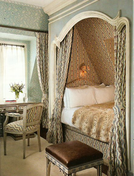 Wallpaper Sets The Alcove Bed Apart And Custom Curved Molding