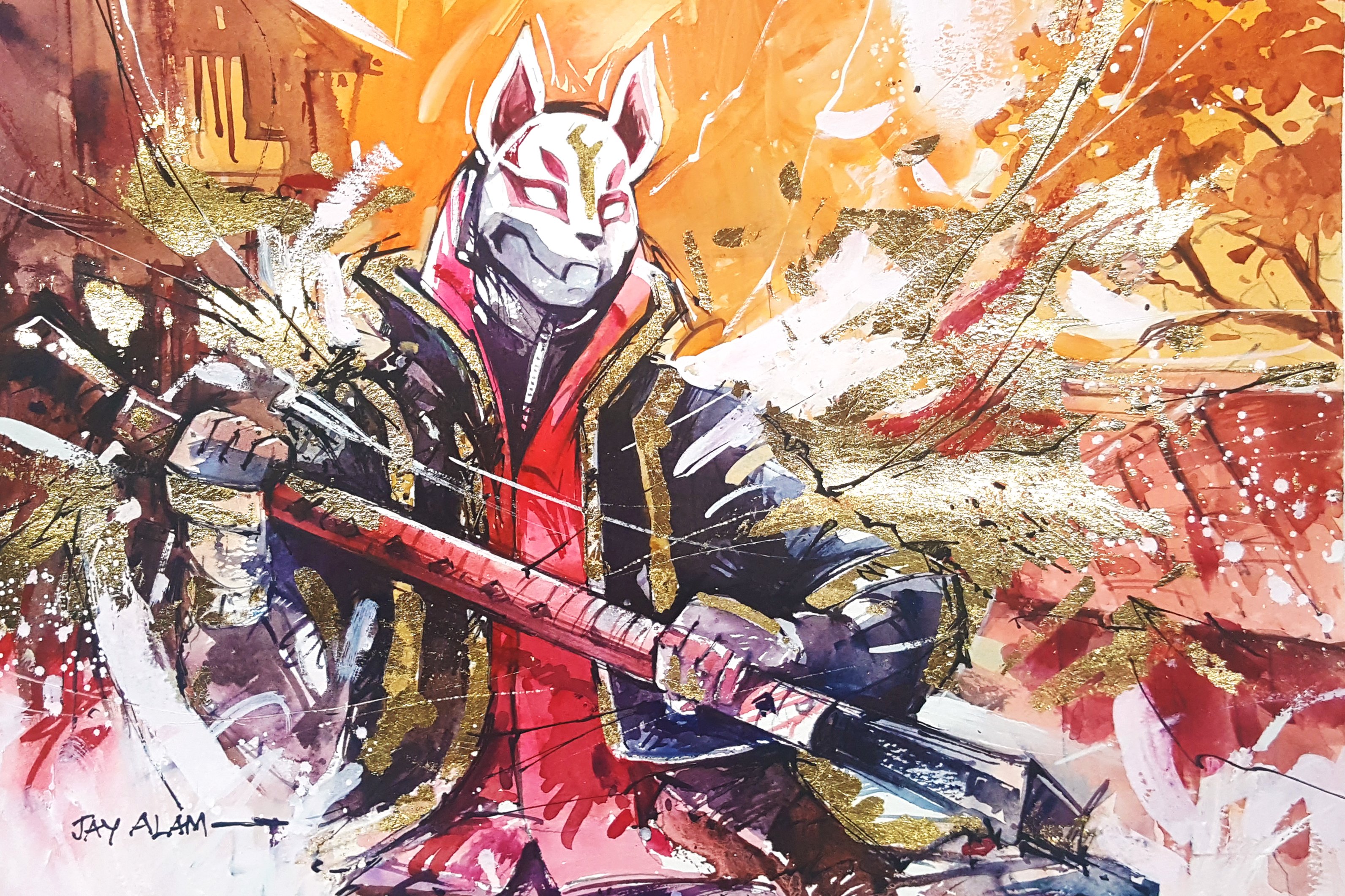 Fortnite Drift Watercolor Painting by Abstractmusiq 4263