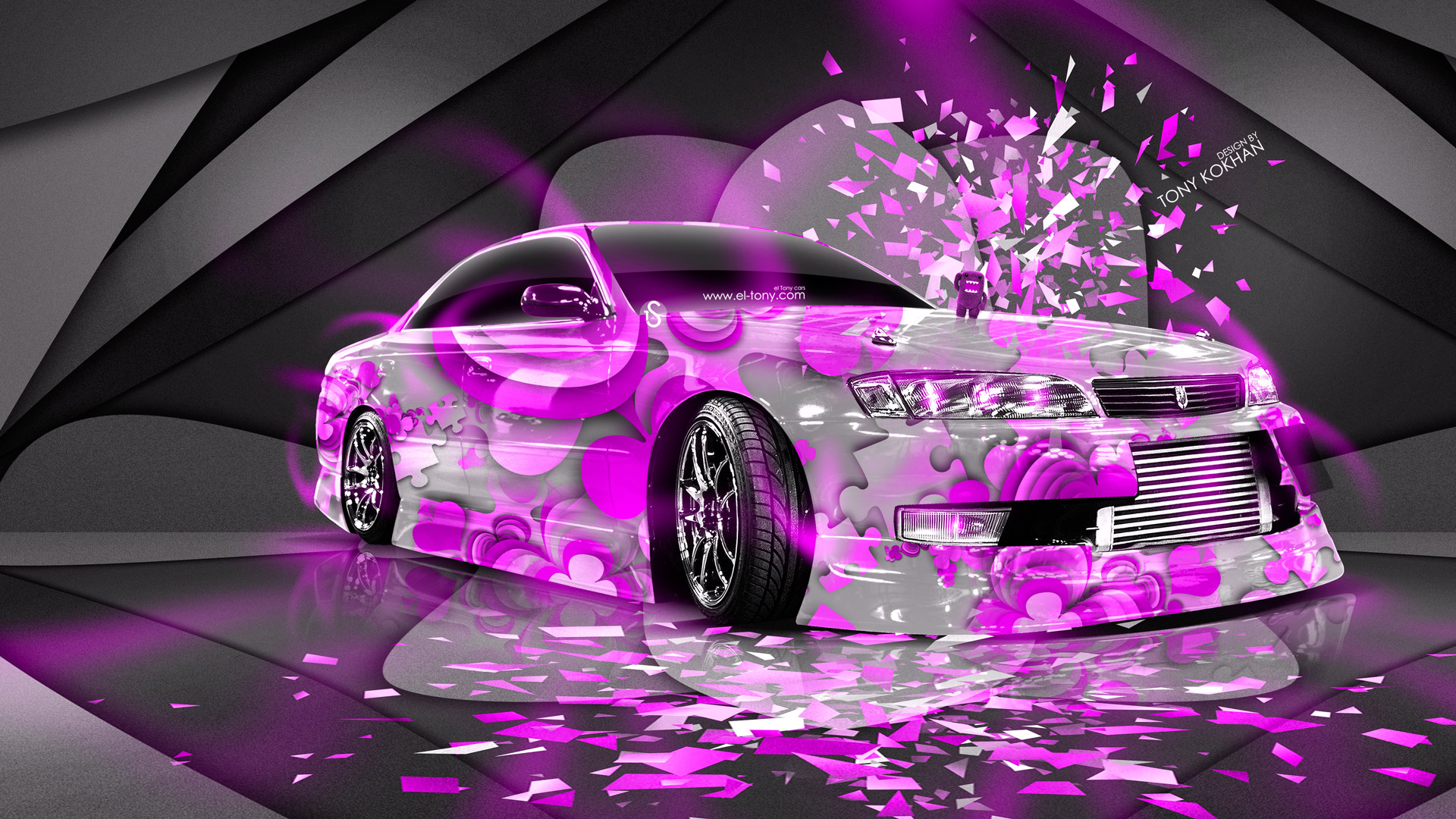 Car Photoshop Pink Neon Hd Wallpaper Background