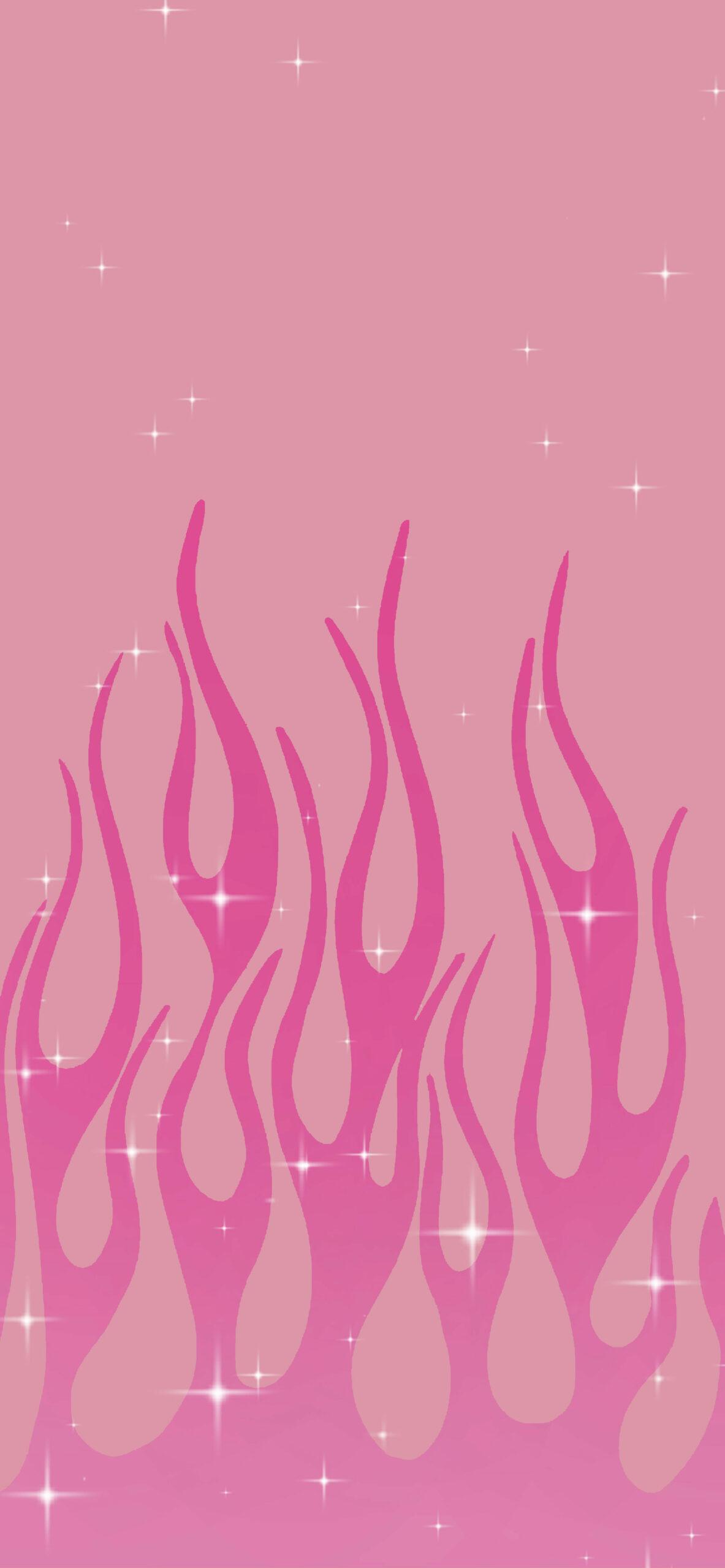 Pink Flame Wallpaper Aesthetic For iPhone 4k