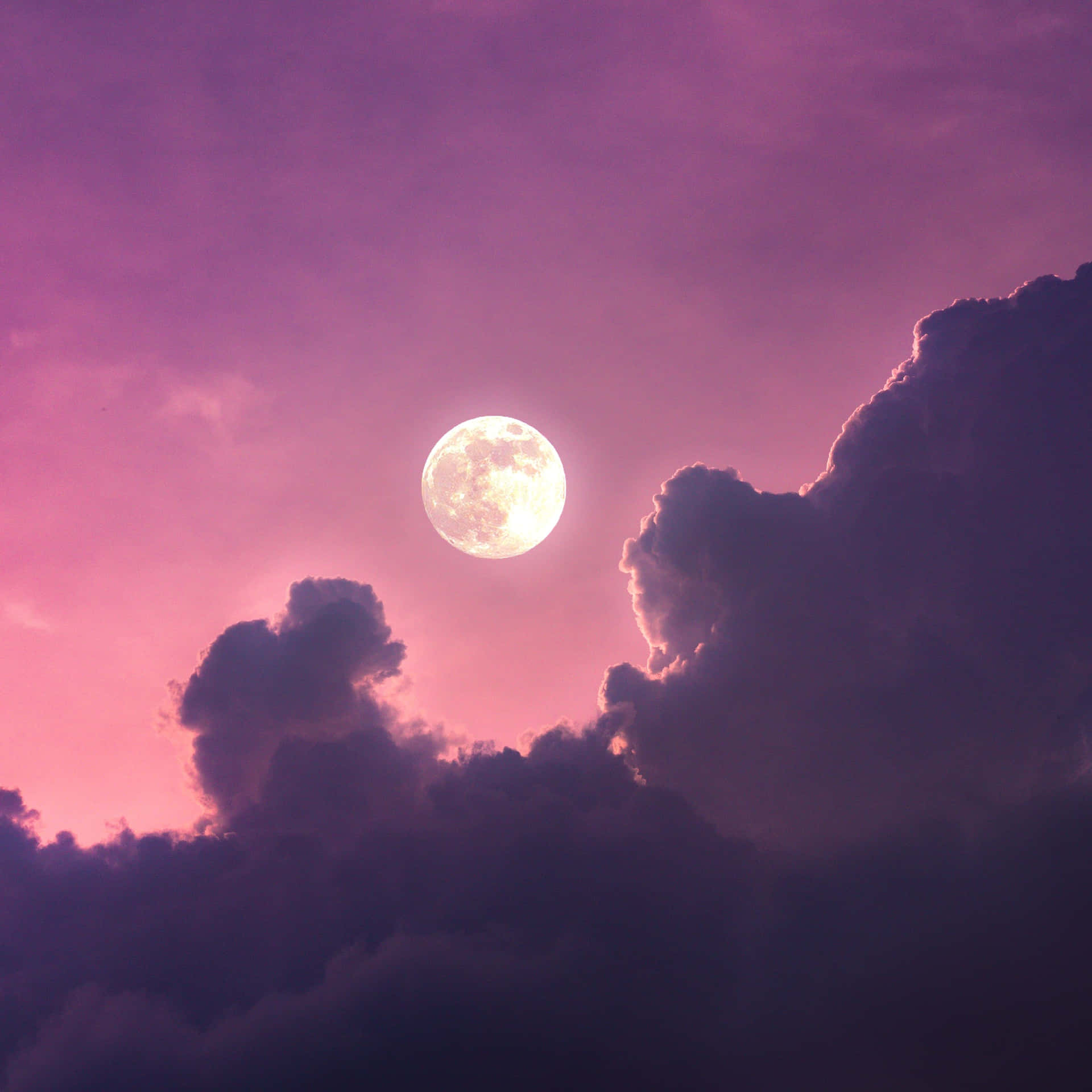 Pink iPad Pro Moon Wallpaper