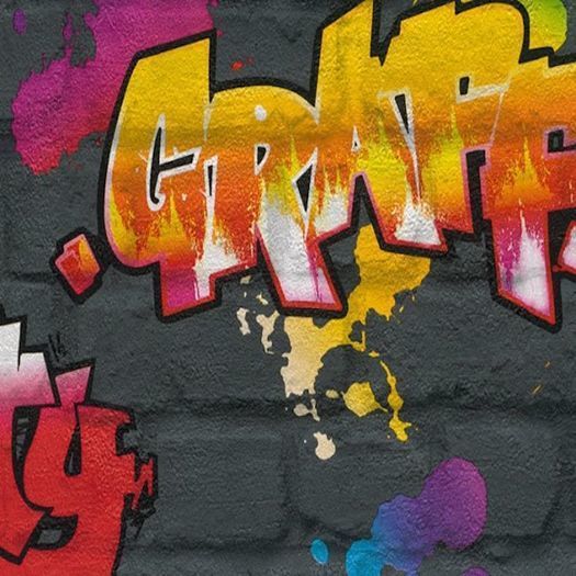 Brick Graffiti Wallpaper Traditional For Sale In