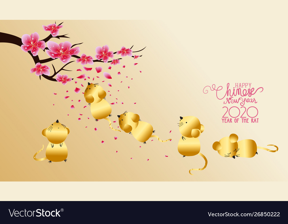 Chinese New Year With Blossom Wallpaper Vector