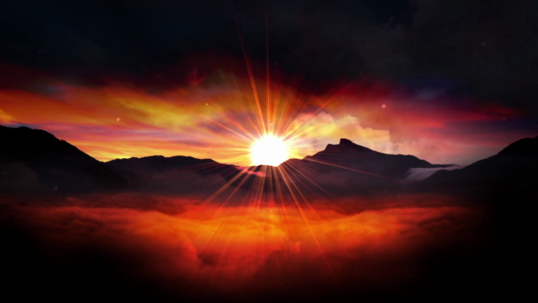 Red Sunrise Worship Motion Background Stock Video Footage