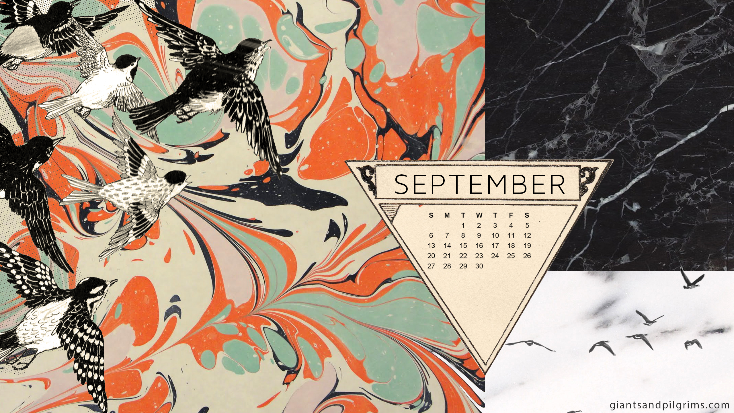 September Calendar Desktop And iPhone Wallpaper