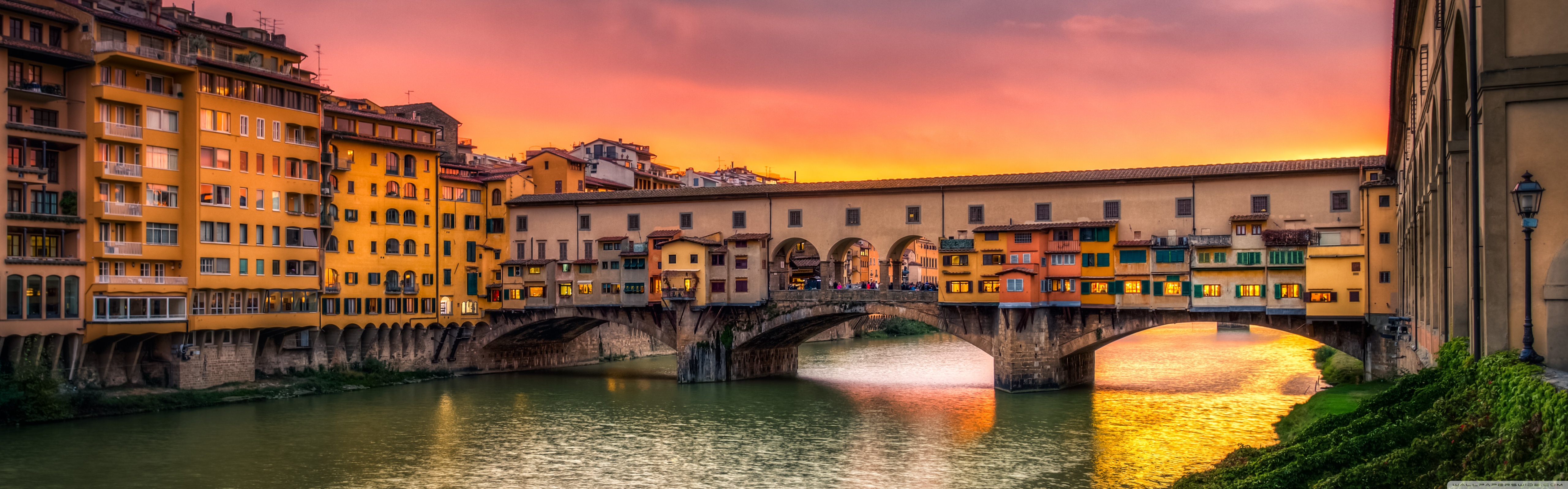 Ponte Vecchio Arch Bridge Florence Italy 4k HD Desktop