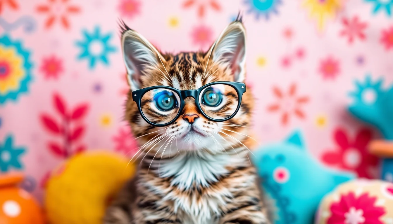 Cat Wearing Glasses Wallpaper