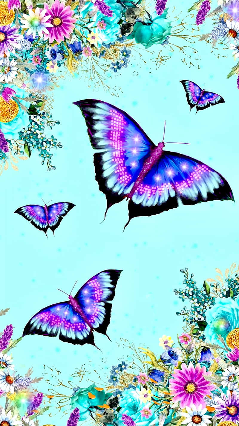 Glitter Butterfly Wallpaper