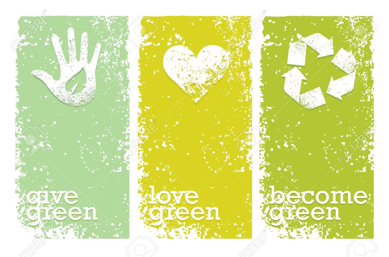 Go Green Recycle Reduce Reuse Eco Poster Concept Creative Organic