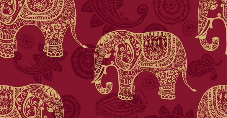 Indian Elephants Wallpaper Wall Decor