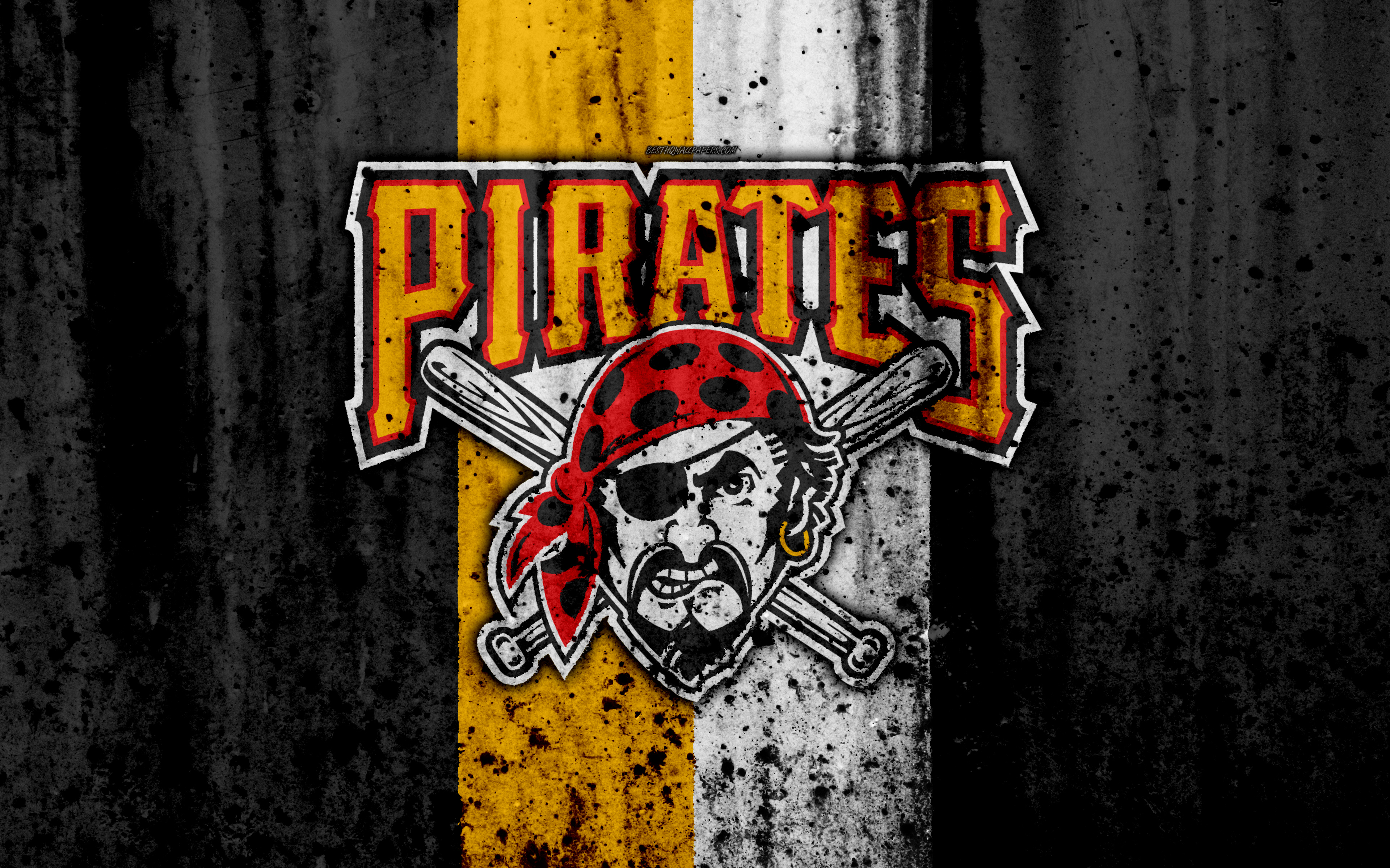 Download wallpapers 4k Pittsburgh Pirates grunge baseball club