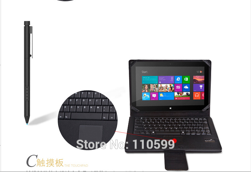 Case With Rotating Wireless Detachble Bluetooth Keyboard For iPad