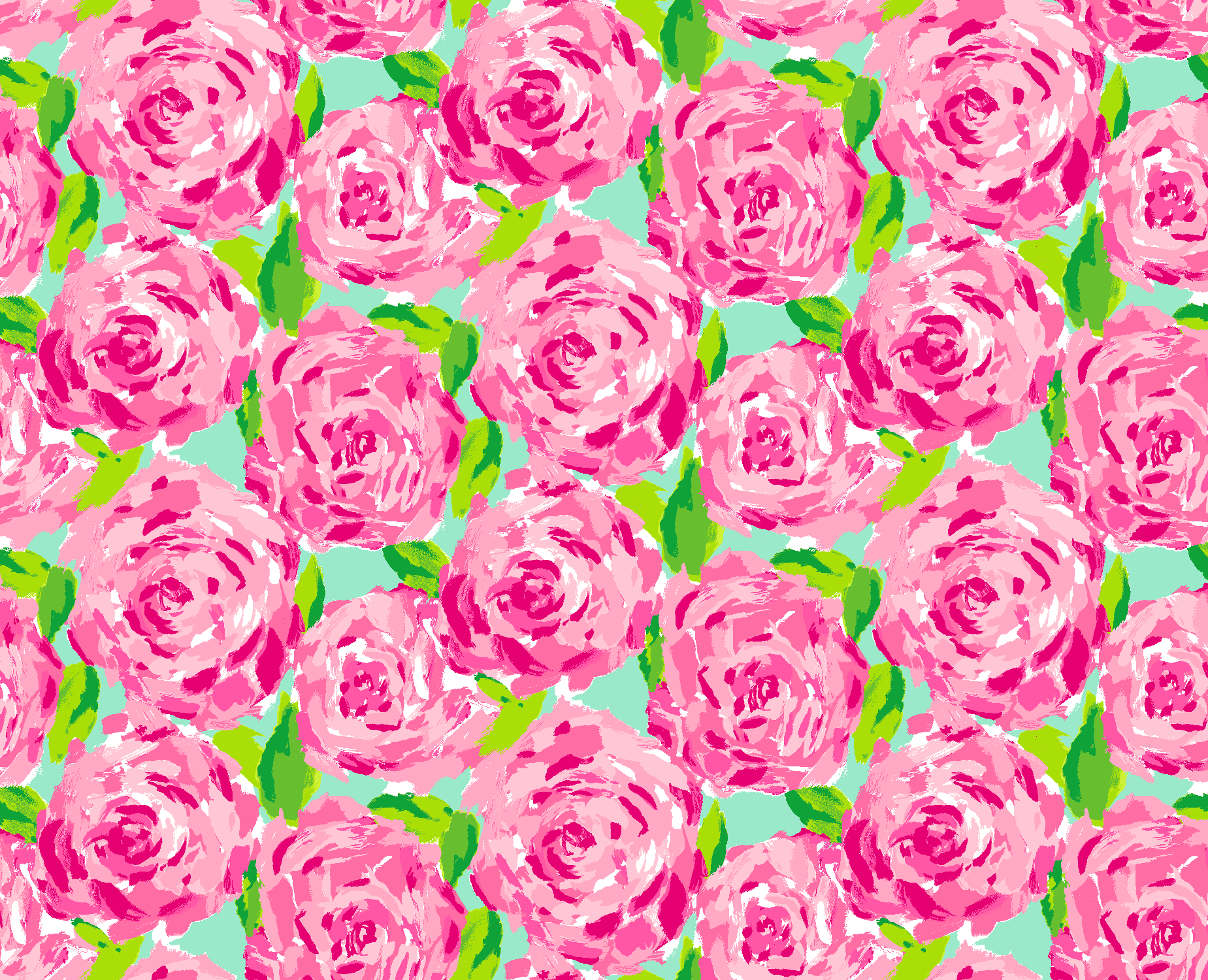 Lilly Pulitzer Floral Pink And Green Print Background