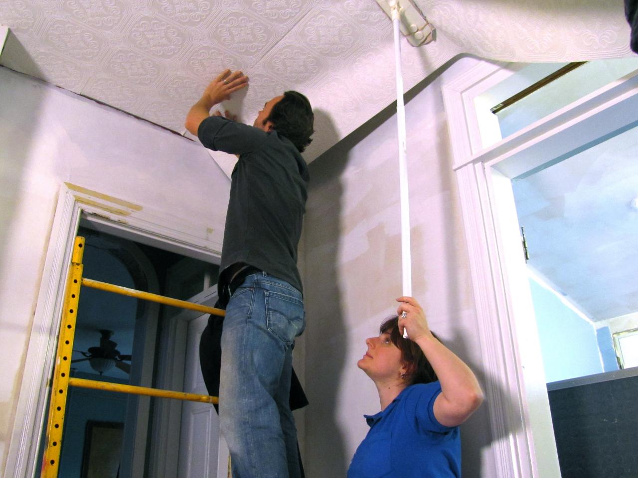 How to wallpaper a ceiling  Readers Digest