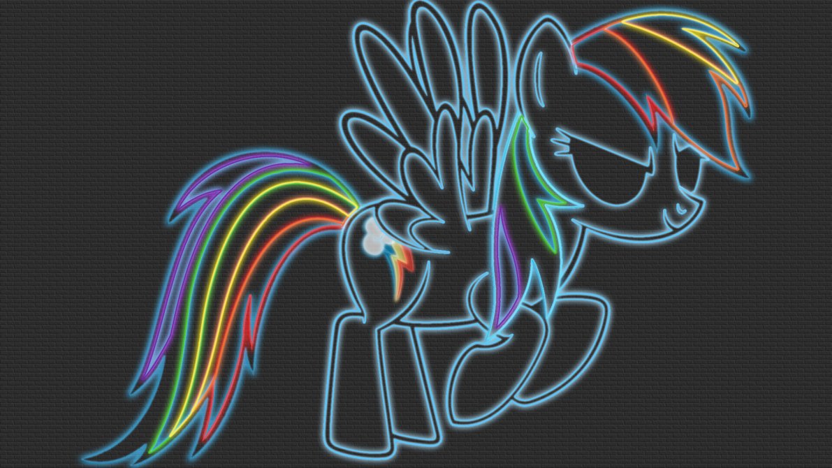 Rainbow Dash Neon Glow Wallpaper By Gt4tube