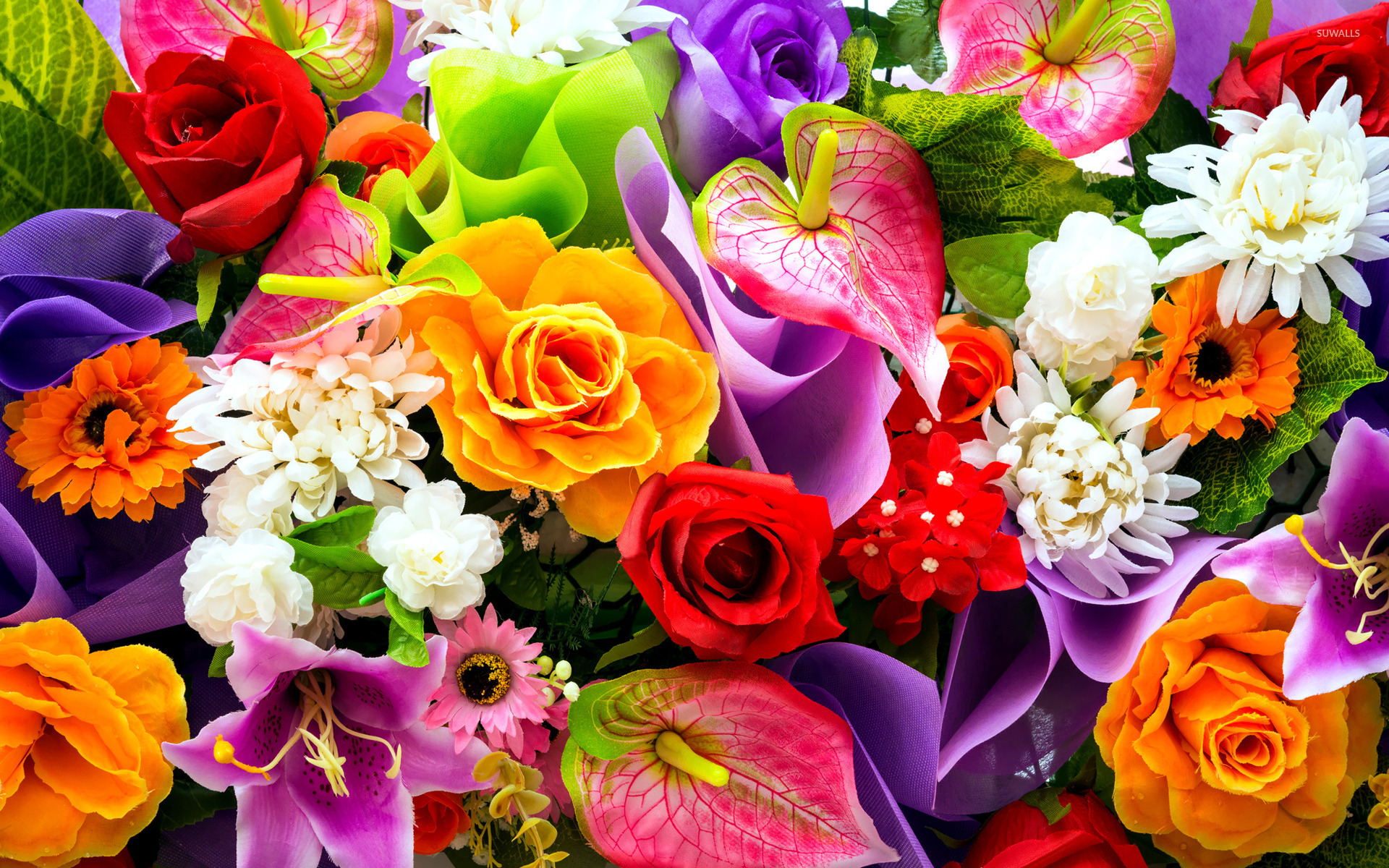 Colorful Bouquet Wallpaper Flower