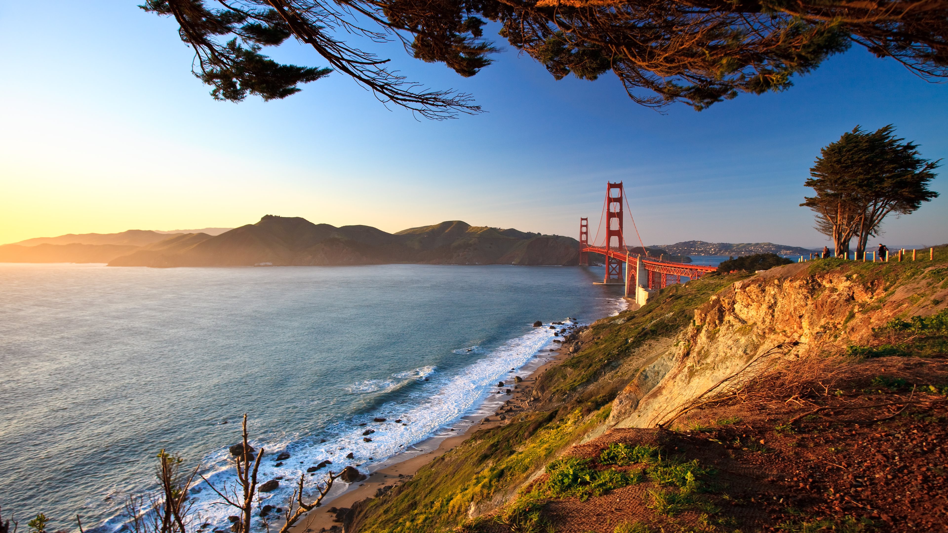 Golden Gate Bridge San Francisco Bay Into The Pacific Ocean