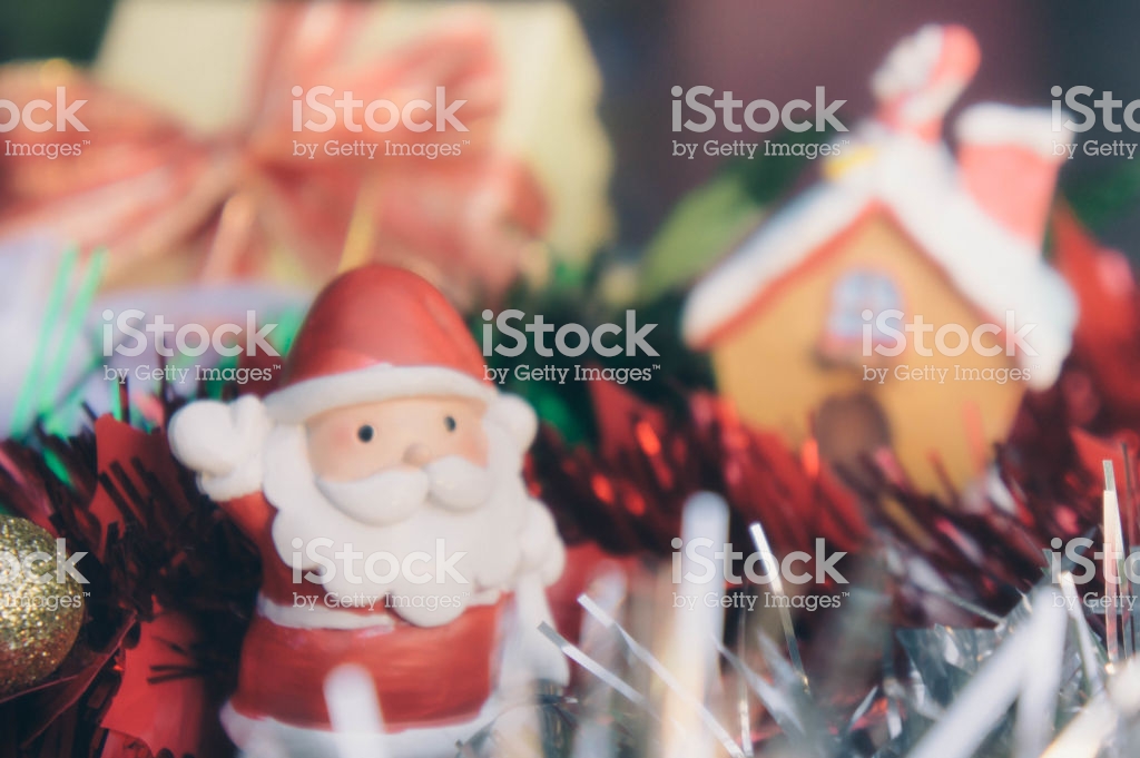 Santa Claus And Chirstmas Background Stock Photo Image
