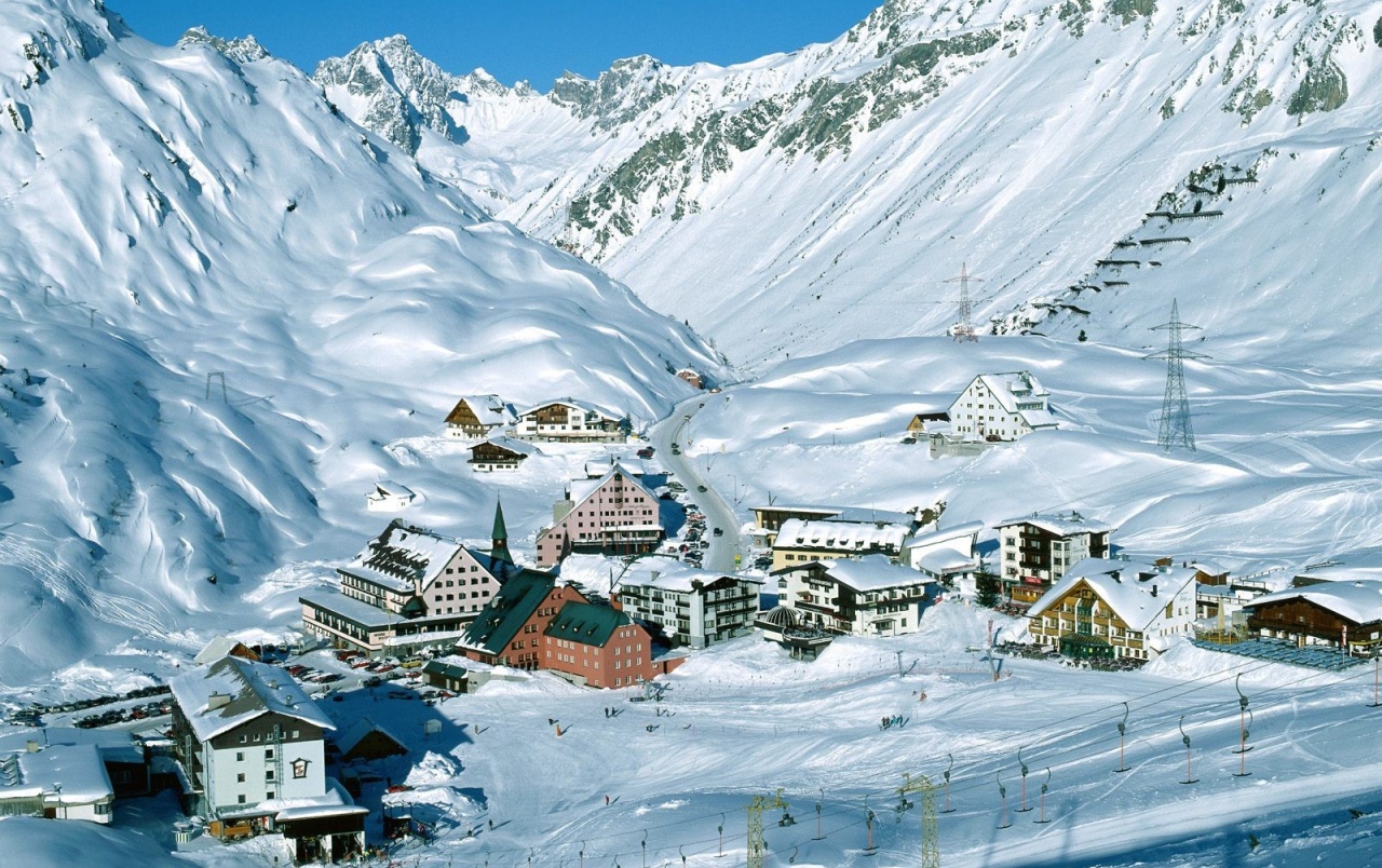 Austrian Ski Resort Wallpaper Stock Photos