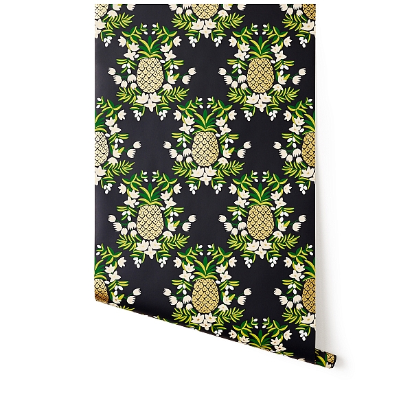 Pineapple Ebony Wallpaper Roll Hygge And West Rifle Paper Co
