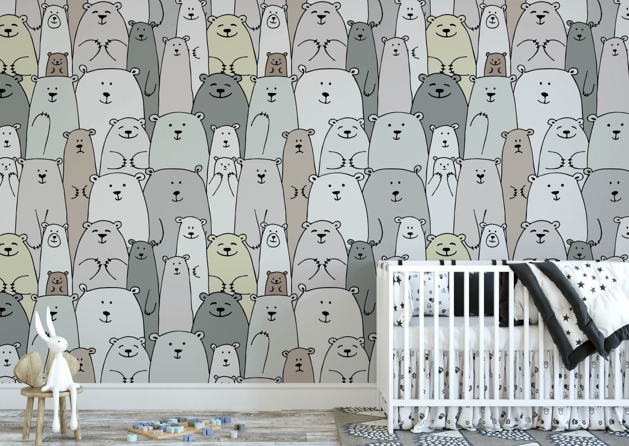 White Cute Bear Wallpaper