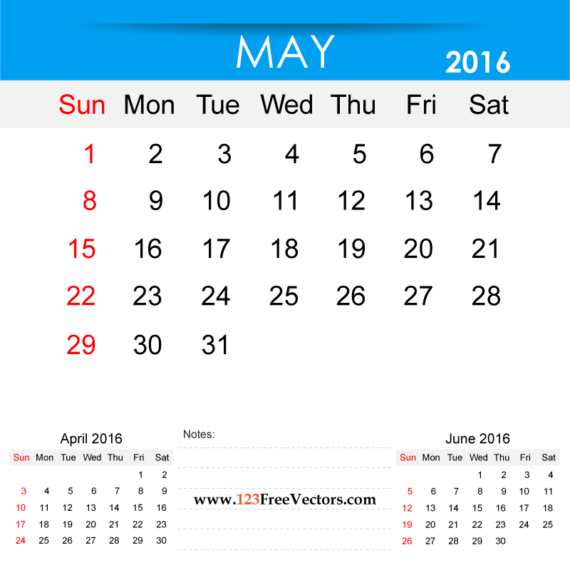 May Calendar Printable By 123vectors