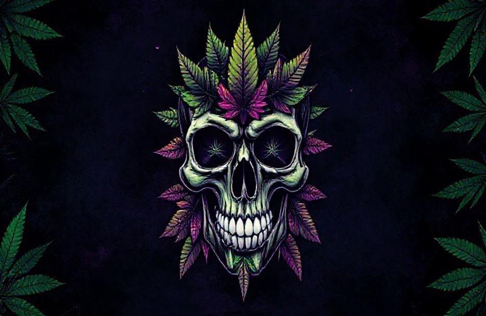 Wallpaper Of Weed Skull