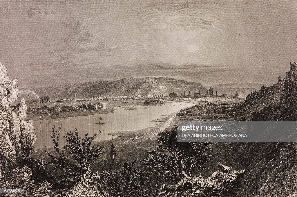 The Meuse River Namur In Background Belgium Engraving From