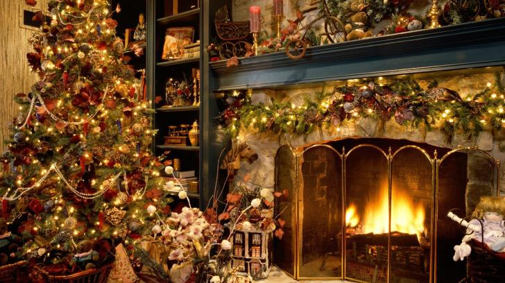 Christmas Wallpaper Traditional Tree Fire Hq