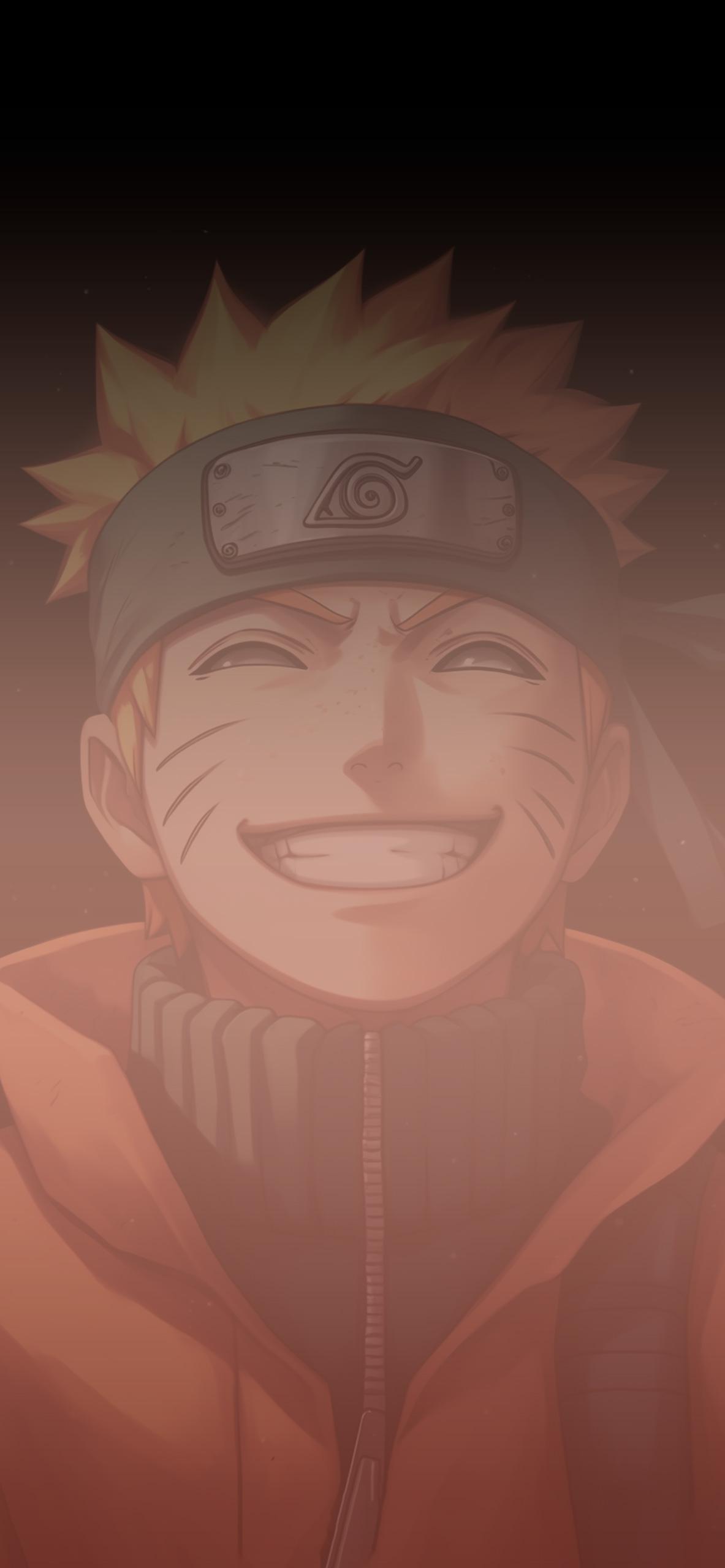 Smiling Naruto Black Wallpaper For iPhone 4k