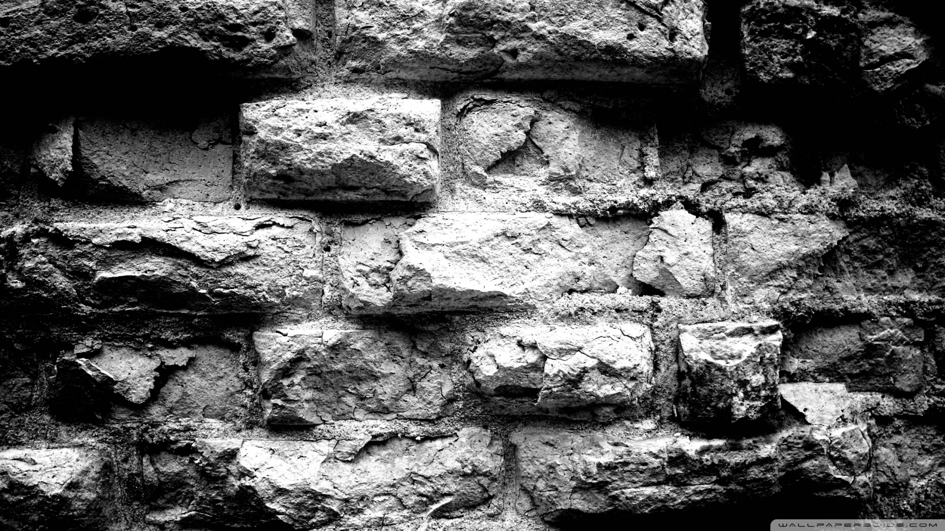 Black And White Brick Wall Wallpaper