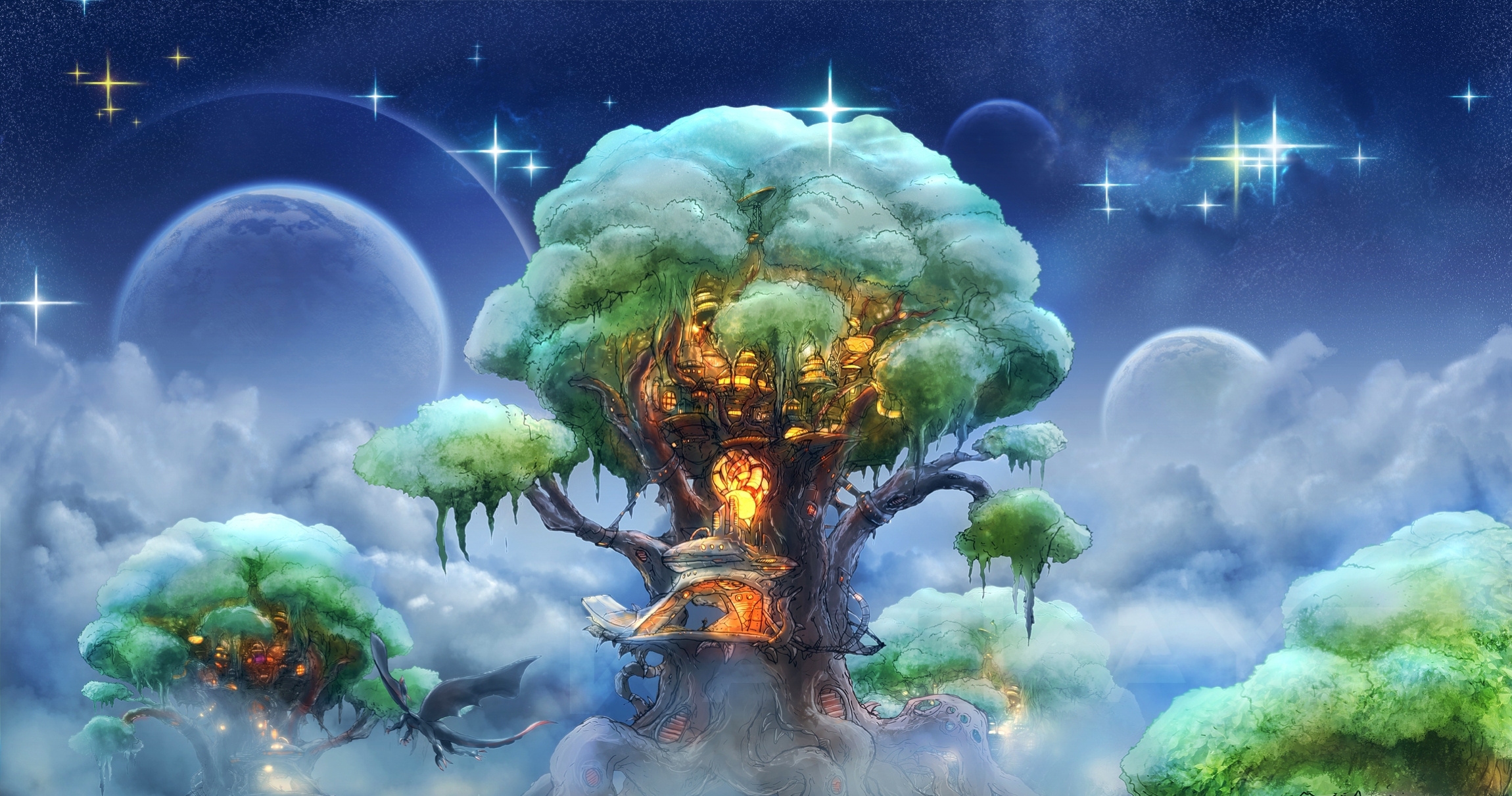 Fantasy Tree Art Magic Desktop Wallpaper