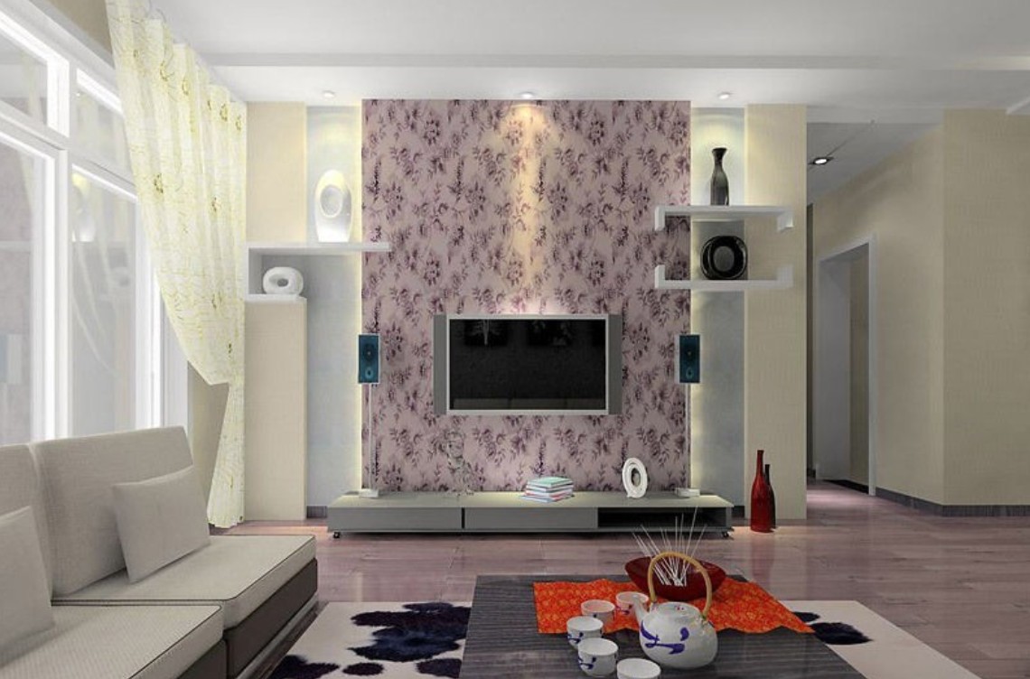 Wallpaper Design Living Room Interior Of With