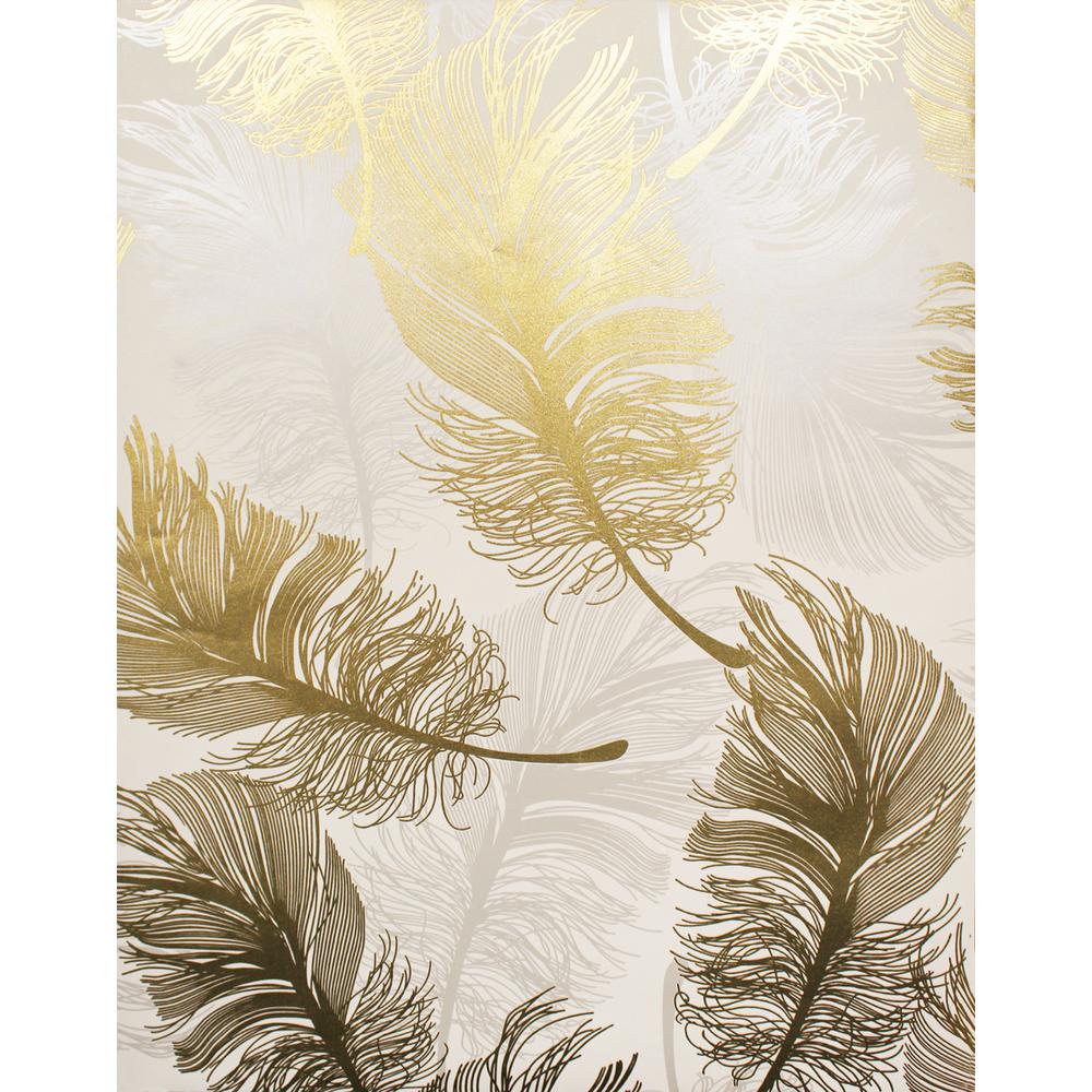 Advantage Clemente Gold Foil Feather Wallpaper Sample