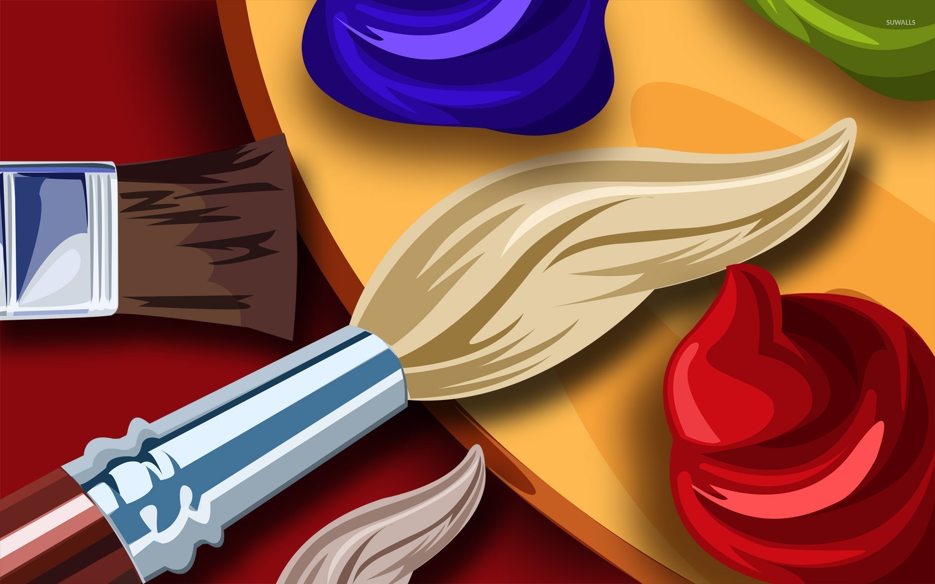 Brushes And Paint Wallpaper Vector