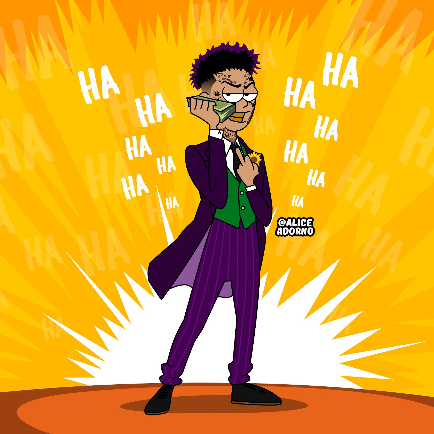 Boonk Gang The Joker By Aliceadorno Cartoon Rapper