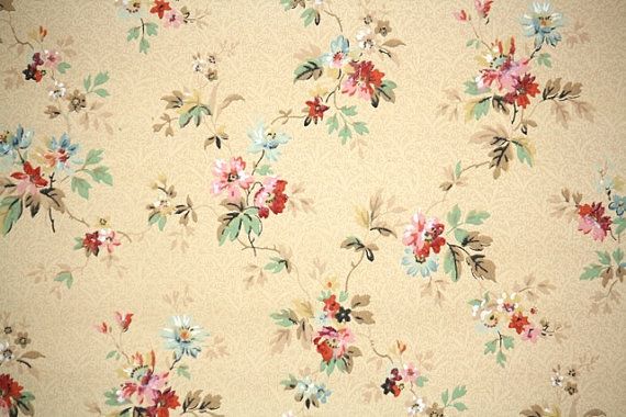 S Vintage Wallpaper Pink And Blue Floral By Hannahstreasures