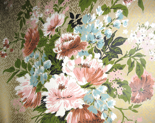 Vintage Floral Park Lane Wallpaper Reproduction of Victori Flickr 500x398