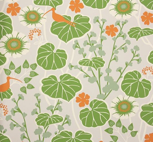 Wallpaper A Bright Bold Floral With Lily Pads And Pond Flowers
