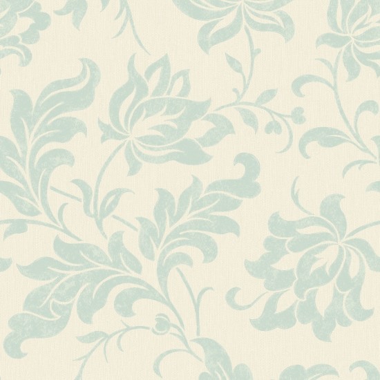 Floral Pattern Wallpaper Duck Egg Sample Contemporary